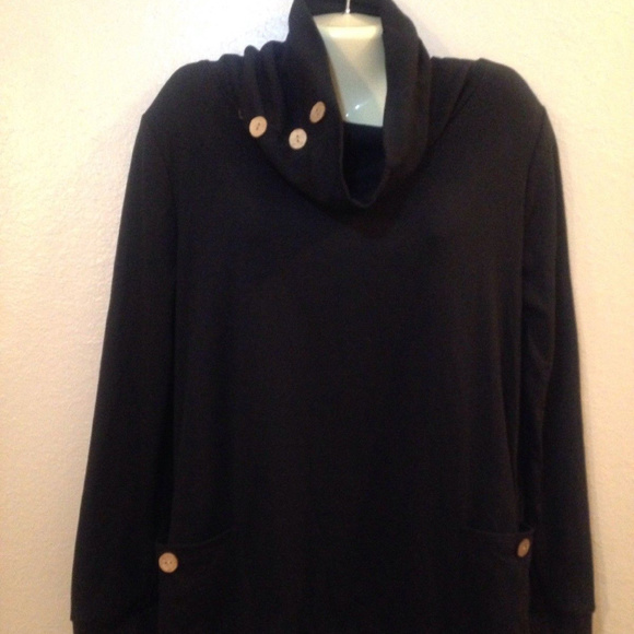 Leo Rosi Cassie Cowl Neck Long Sleeve Top Pockets - Picture 1 of 8
